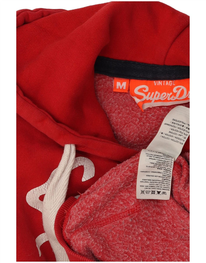 Superdry Pull à Capuche Graphique Homme Rouge Moyen Coton