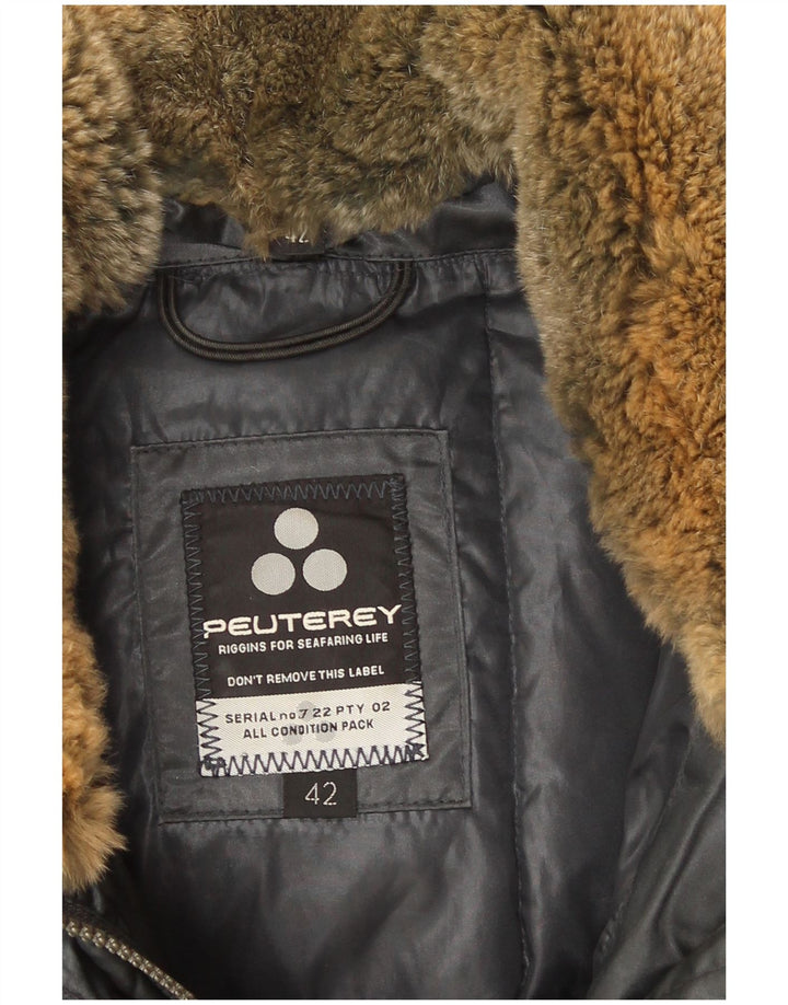 PEUTEREY Veste matelassée à capuche pour femme IT 42 Gris Moyen Coton
