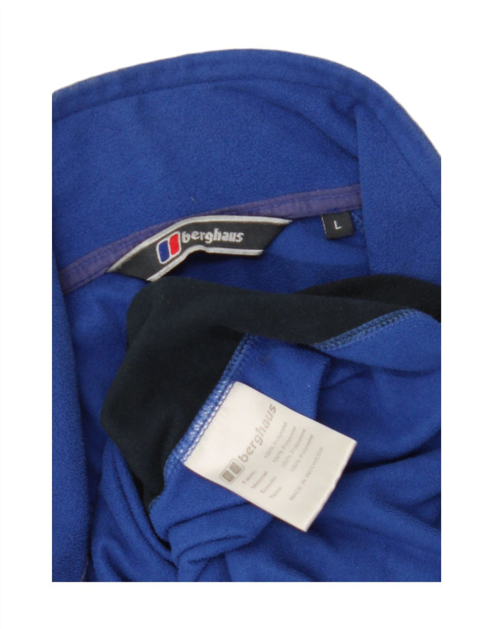 Berghaus Pull polaire à col zippé pour homme Large Bleu Colorblock Polyester