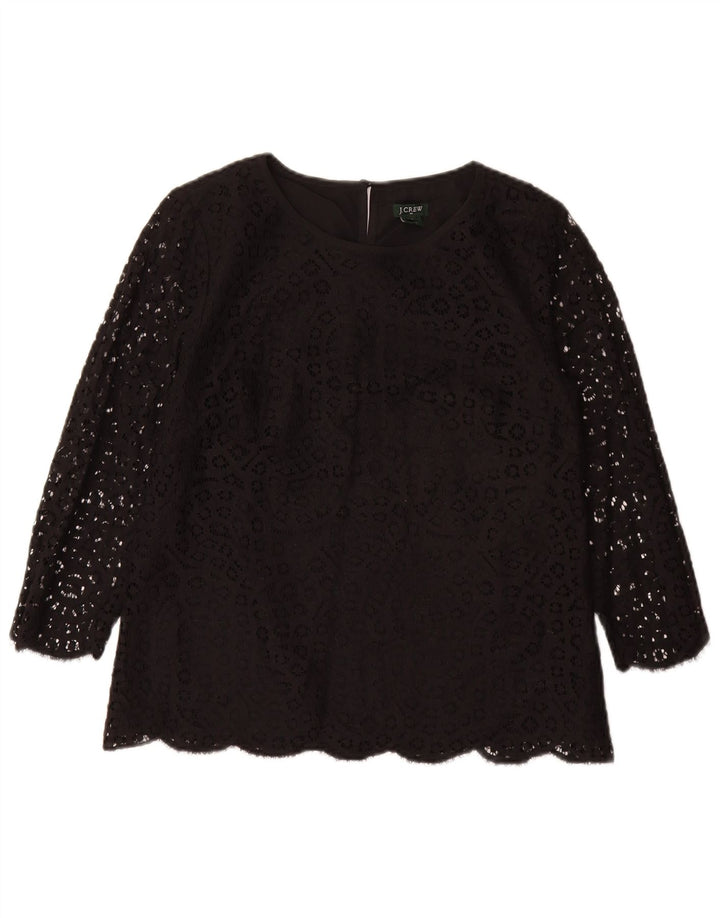 J. CREW Chemisier à manches 3/4 pour femme US 8 en coton floral noir moyen