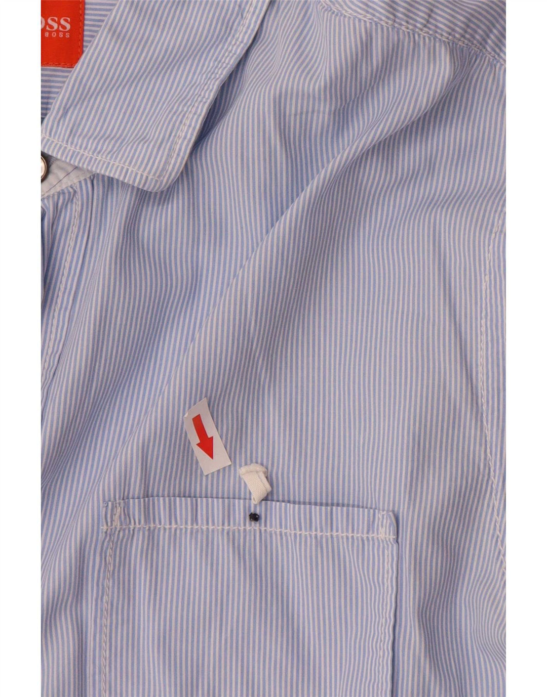 Hugo Boss Chemise homme en coton à fines rayures bleues