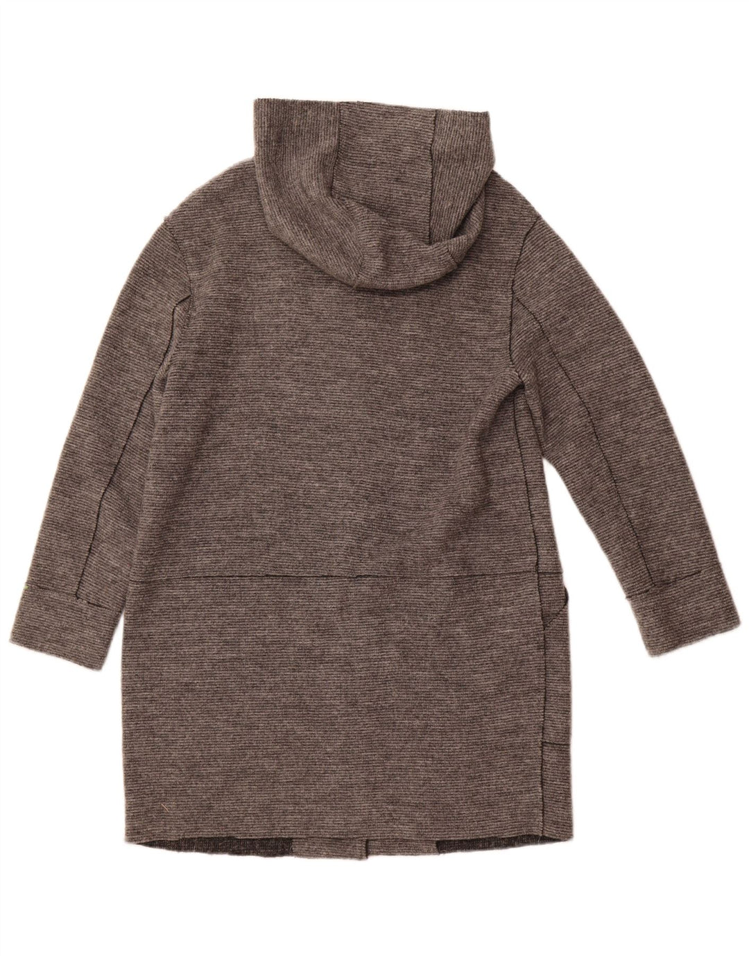 ZARA Manteau à capuche pour femme UK 44 Laine gris moyen