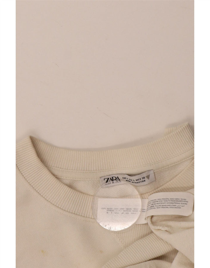 Zara Sweat-shirt à manches courtes pour hommes, grand coton blanc