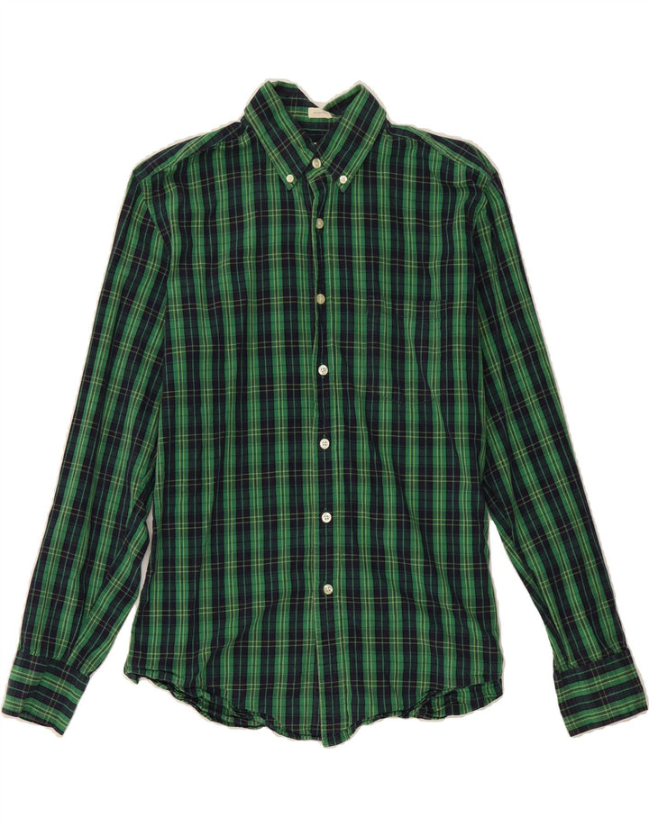 J. CREW Mens Traditional Fit Flannel Shirt Medium Green Check Cotton Vintage J. Crew and Second-Hand J. Crew from Messina Hembry 