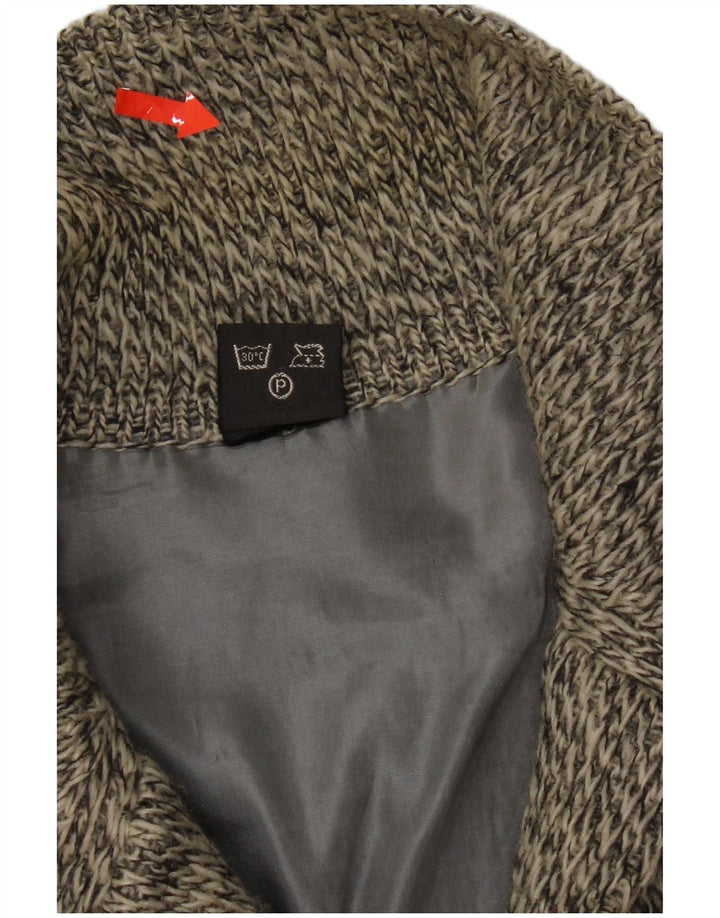 vintage Mens Cardigan Pull Moyen Gris Moucheté