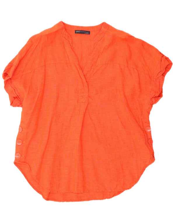 Marks & Spencer Womens Blouse Top UK 14 Large Orange