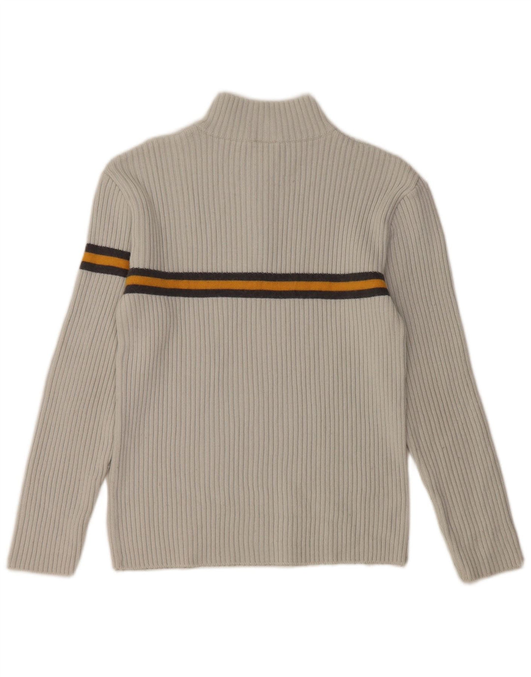 FILA Pull à col zippé pour femme UK 10 Petite laine rayée grise