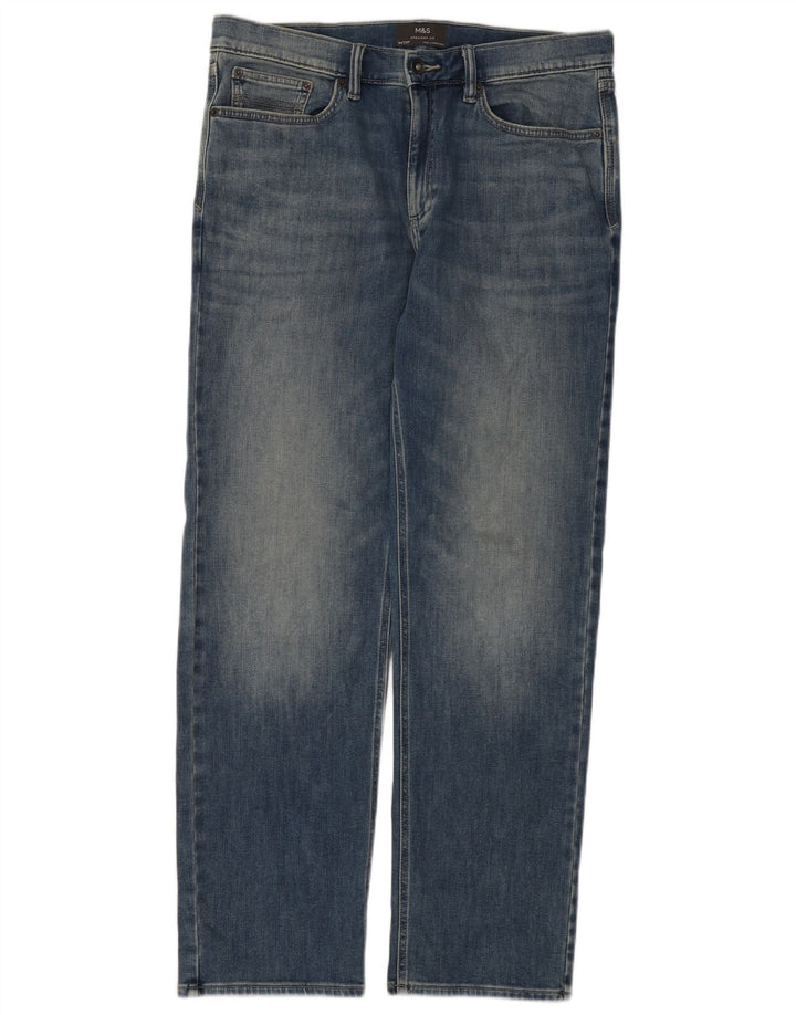 Marks & Spencer Jean droit homme W34 L31 bleu coton