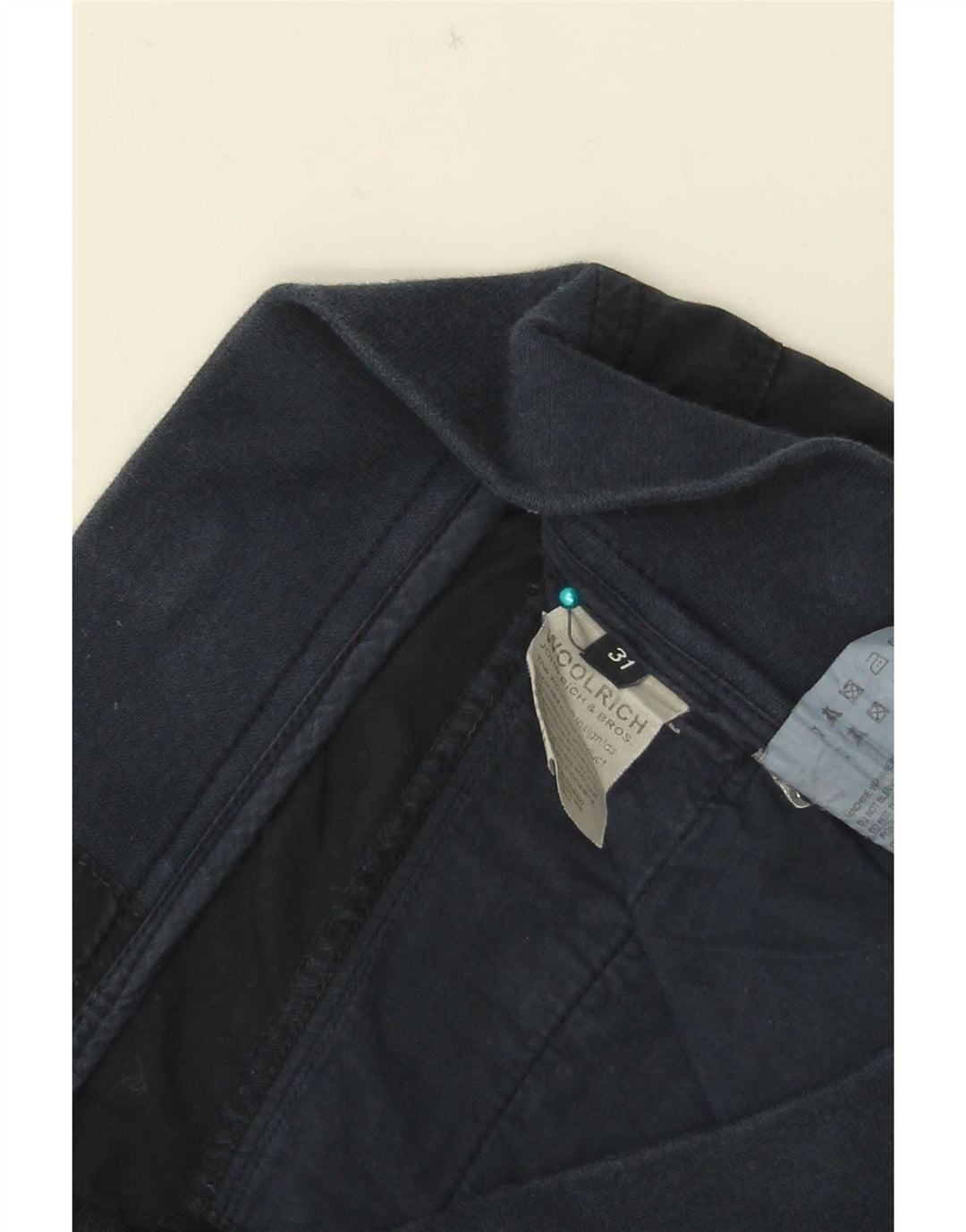 Woolrich Pantalon Droit Femme W31 L31 Bleu Marine Coton