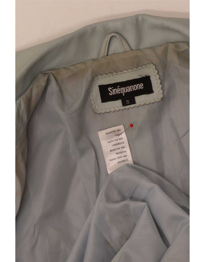 Sinequanone Veste utilitaire en cuir surdimensionnée pour femme UK 10 Petit Gris