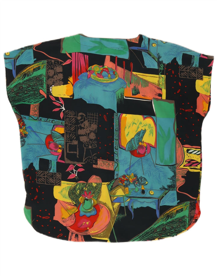 NOUVEAU FAST Chemisier à motif abstrait pour femme EU 42 Grand Noir Polyester