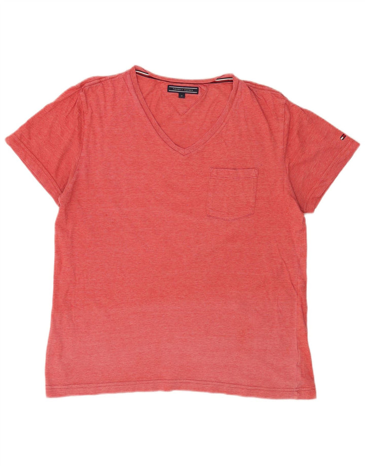 TOMMY HILFIGER Womens T-Shirt Top UK 14 Medium Red