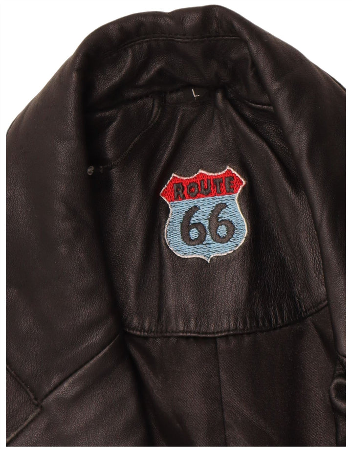 Route 66 Veste en cuir pour homme UK 40 Grand cuir noir