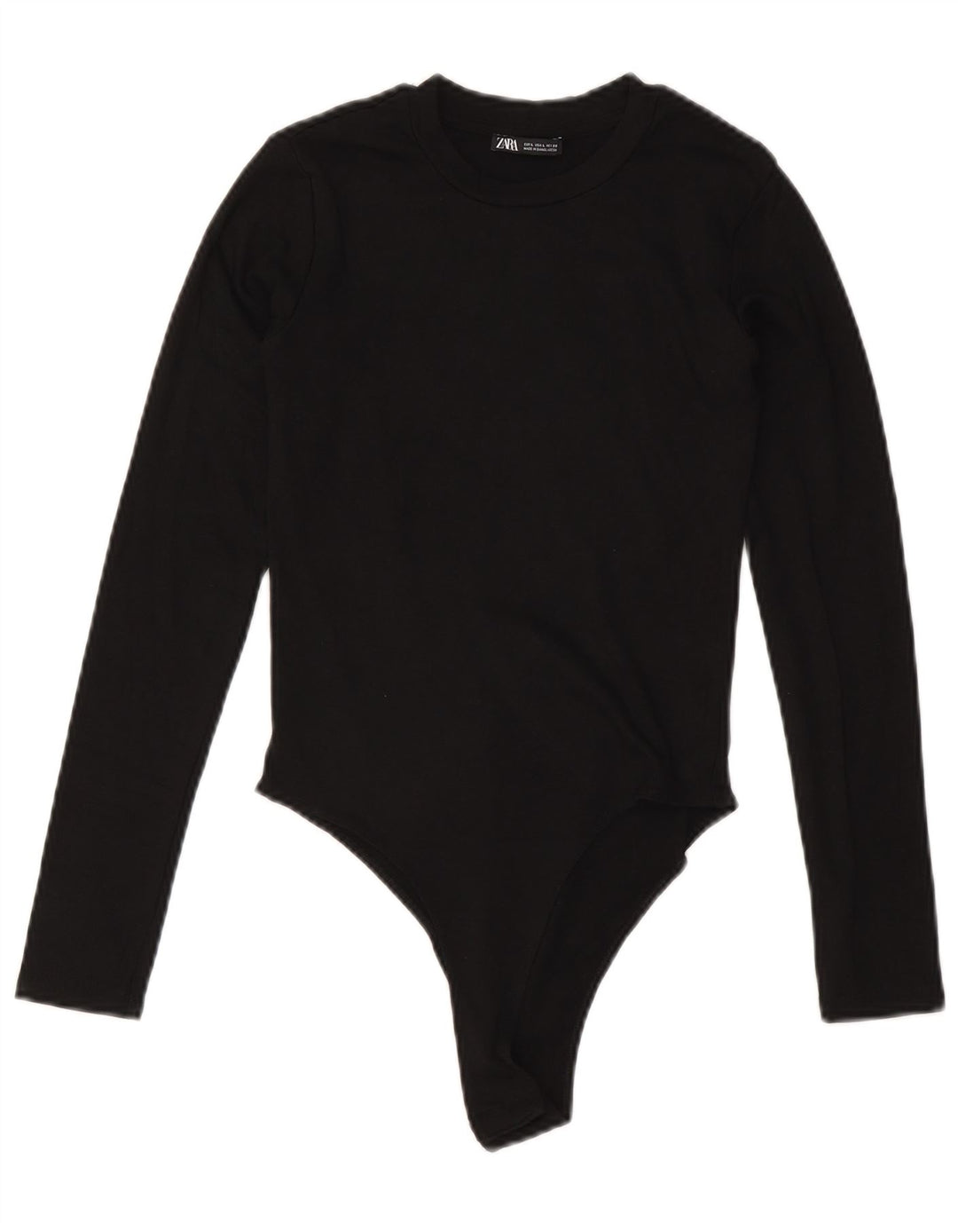 ZARA Body à manches longues pour femme UK 14 Large Noir