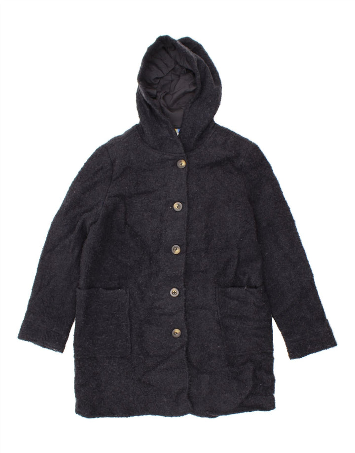 BODEN Womens Hooded Overcoat UK 14 Medium Navy Blue Acrylic Vintage Boden and Second-Hand Boden from Messina Hembry 