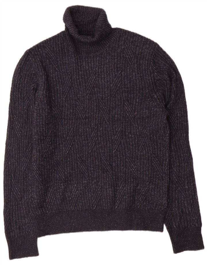 Marks & Spencer Pull col roulé pour homme en laine bleu marine Taille L