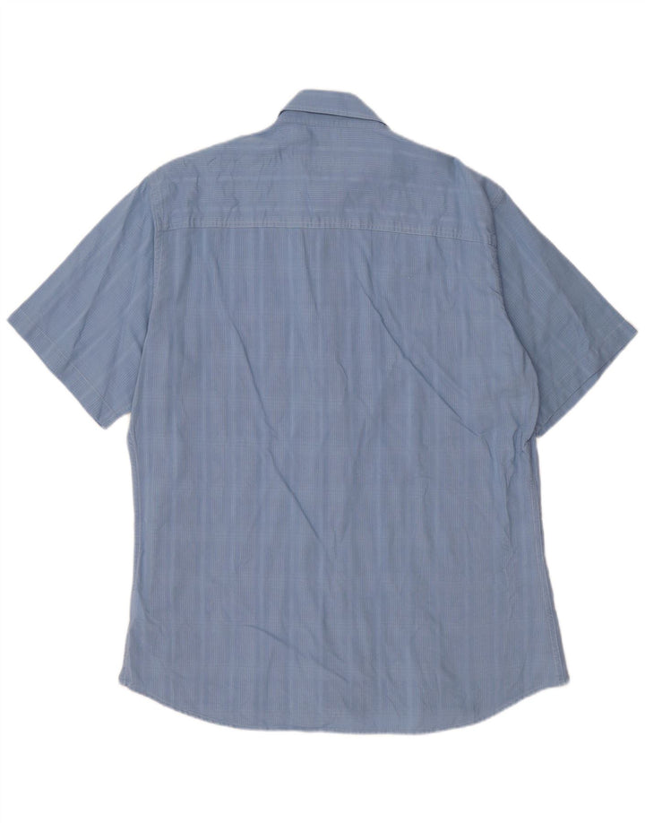 Marlboro Classics Chemise à manches courtes pour homme XL Bleu à carreaux en coton