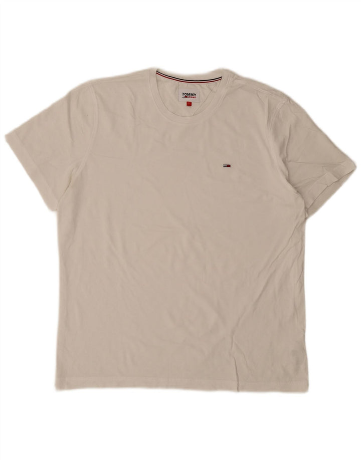 TOMMY HILFIGER T-Shirt Homme Haut Large Blanc Coton