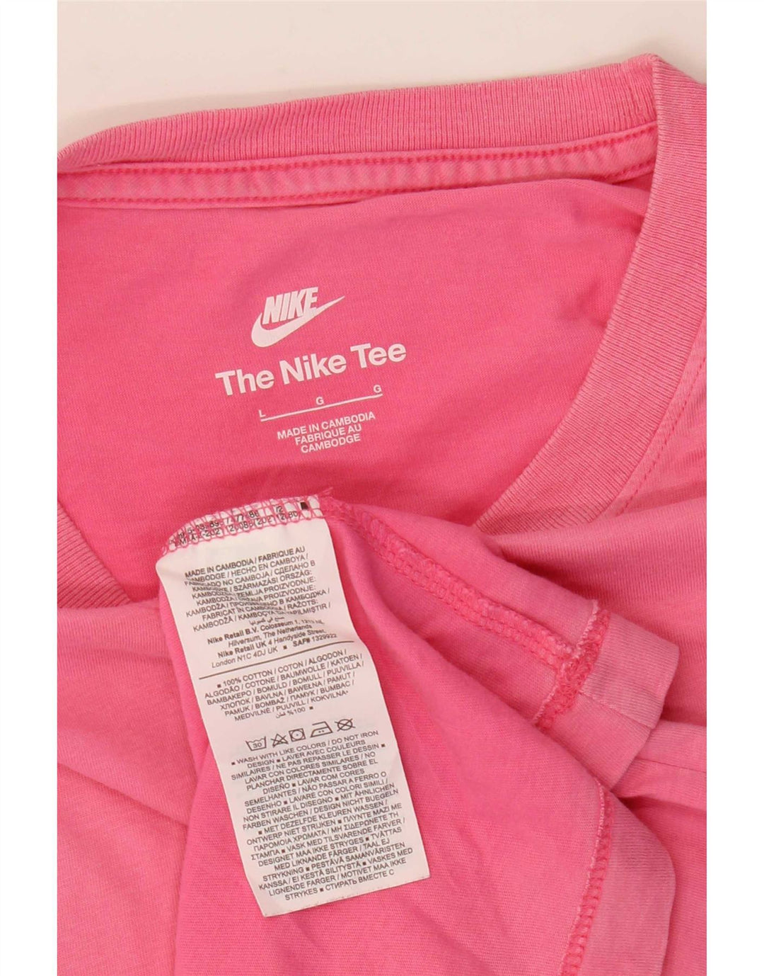 Nike T-Shirt Homme Grand Rose Coton