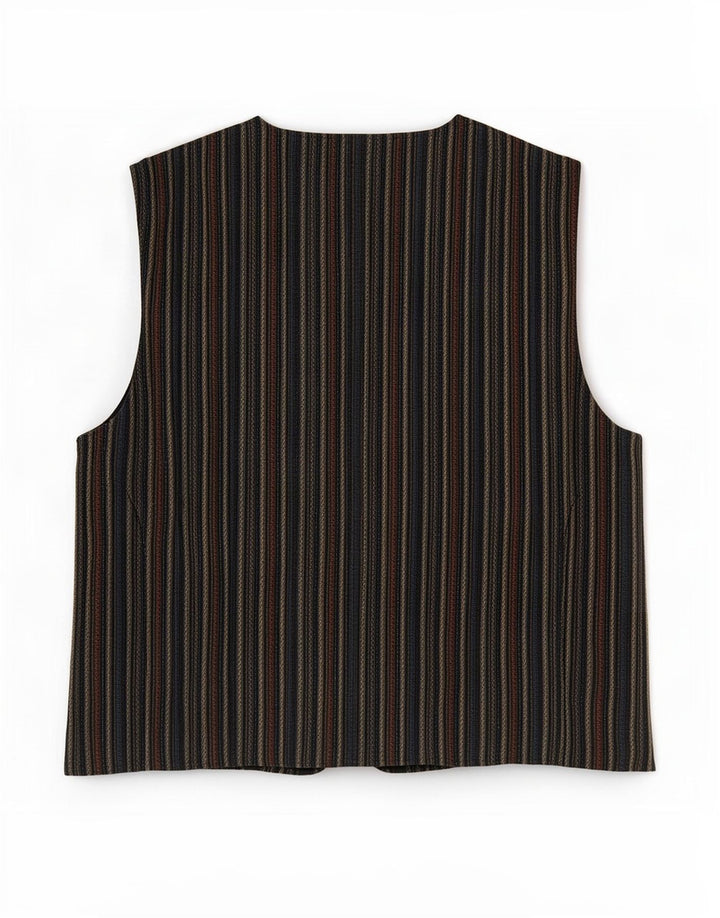 Cartouche Gilet Homme Large Beige Rayé Polyester