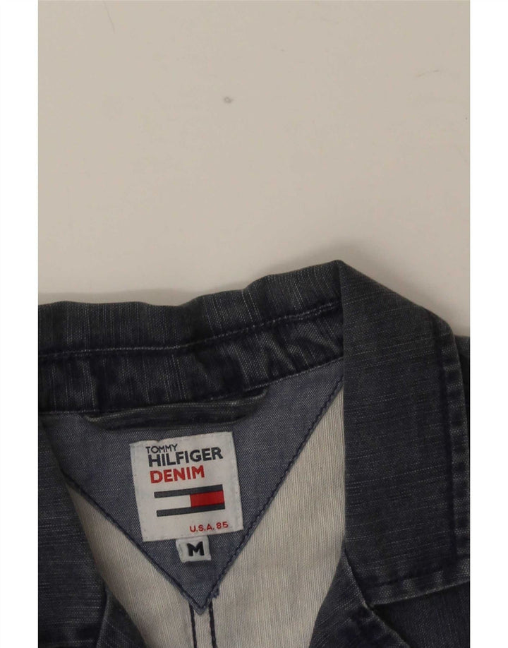Tommy Hilfiger Veste blazer en jean à 3 boutons pour femme UK 12 Bleu marine moyen
