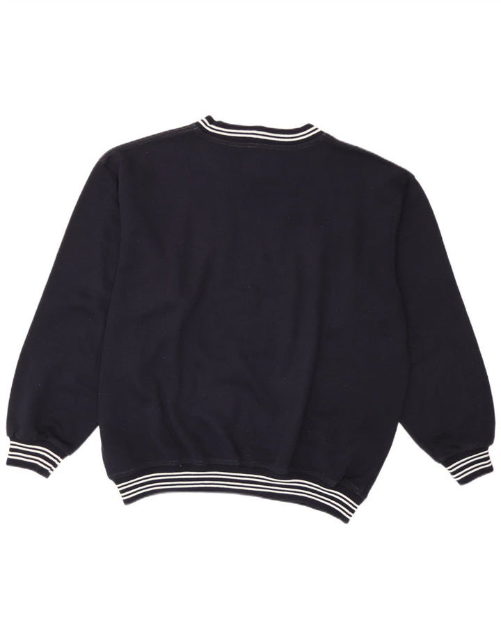 Wampum Mens Graphic Sweatshirt Jumper Grand Bleu Marine Acrylique