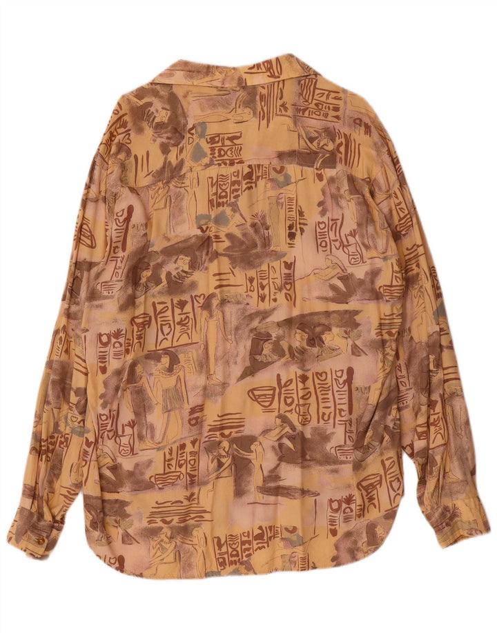 Chemise graphique homme vintage XL Beige Viscose