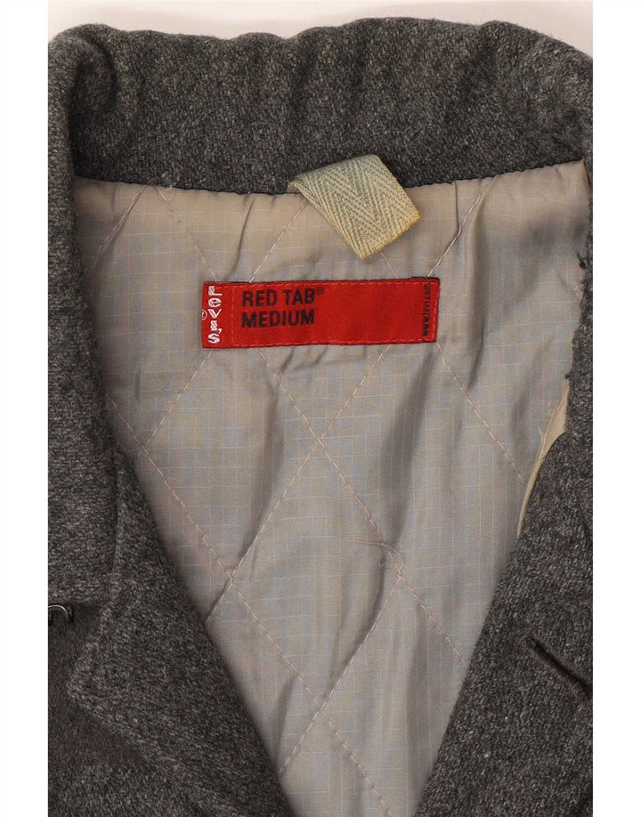 Levi's Manteau coupe-vent à 3 boutons pour homme UK 38 Gris moyen Laine