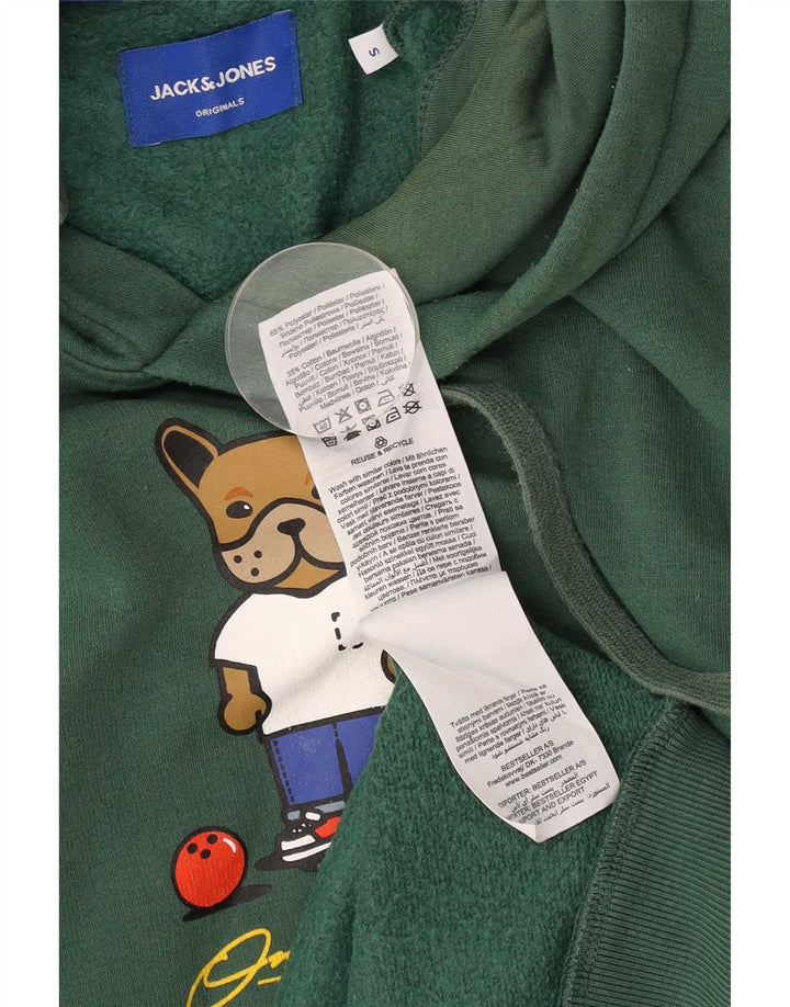 Jack & Jones Pull à capuche graphique pour homme, petit, vert, polyester