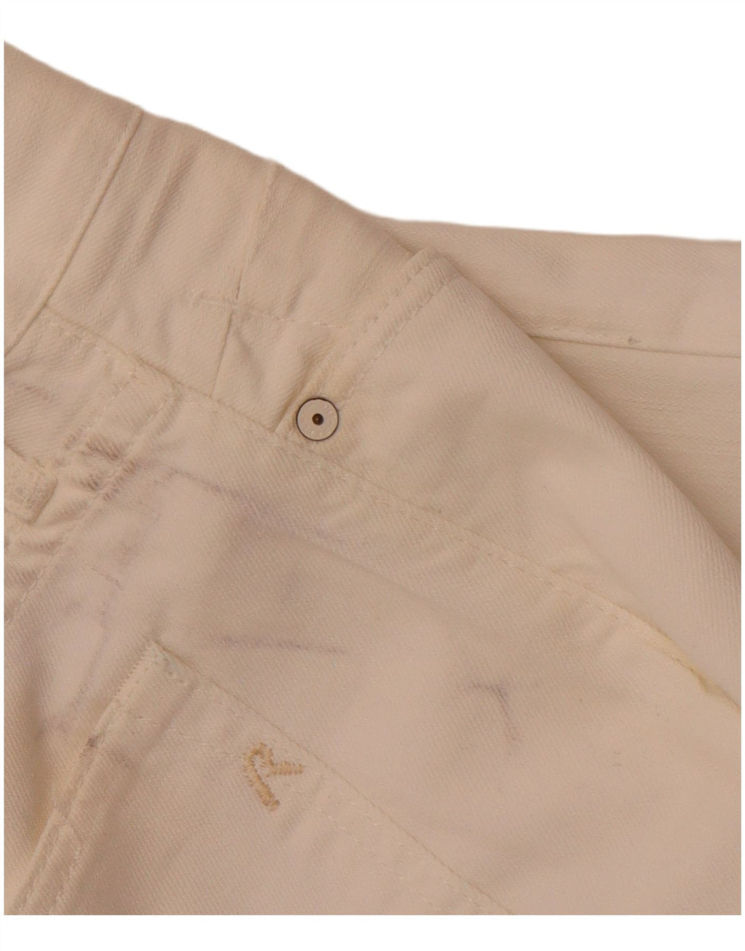 REPLAY Jean Droit Femme W33 L28 Blanc Cassé Coton
