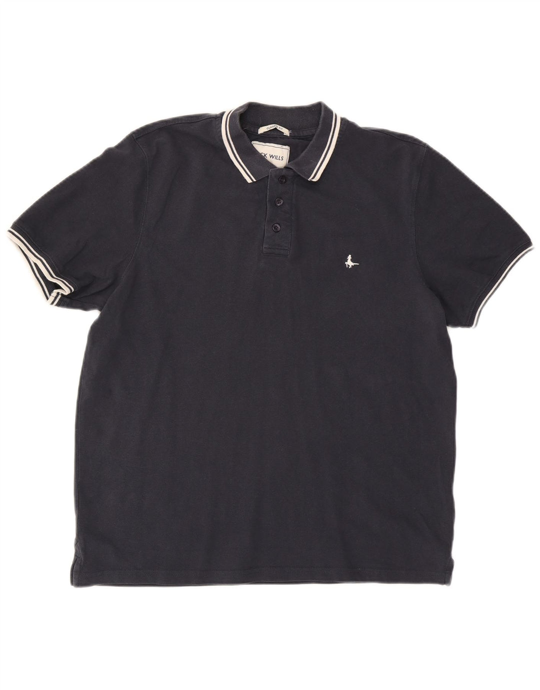 Jack Wills Polo coupe classique pour homme en coton bleu marine Taille L