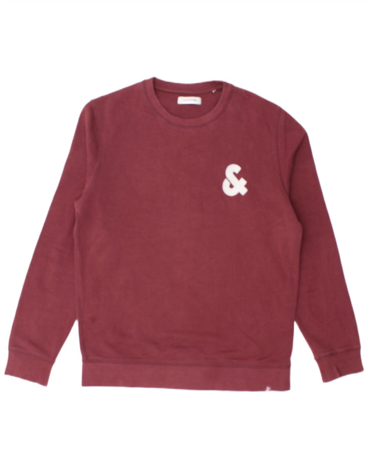 JACK & JONES Sweat-Shirt Graphique Homme Coton Bordeaux Moyen