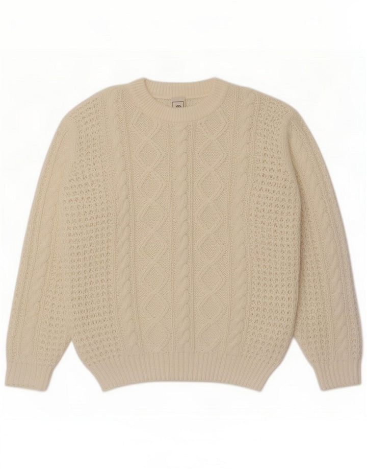C&A Pull Col Rond Homme Blanc Cassé Moyen Acrylique