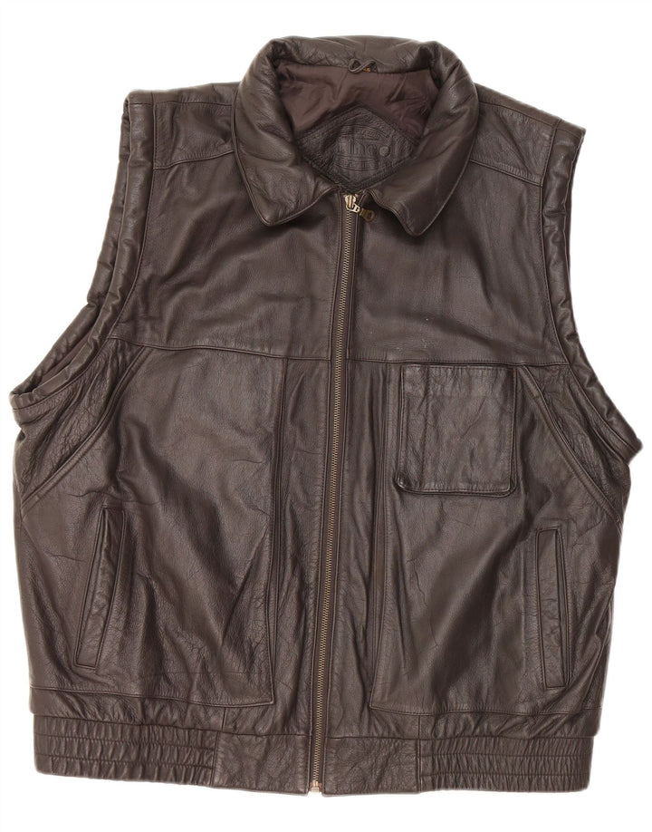 Prince Gilet en Cuir Homme EU 56 3XL Cuir Noir