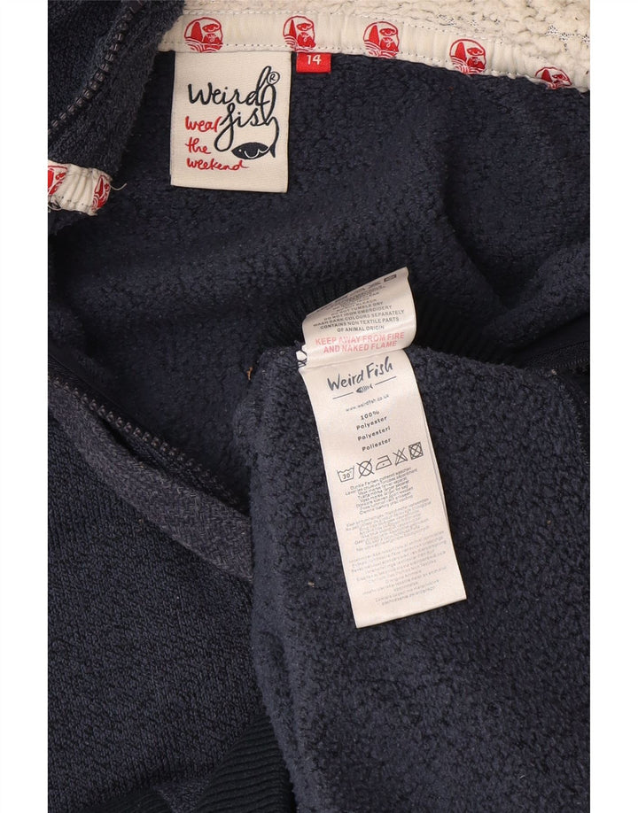 Weird Fish Pull à capuche zippé pour femme UK 14 Grand Bleu Marine Polyester
