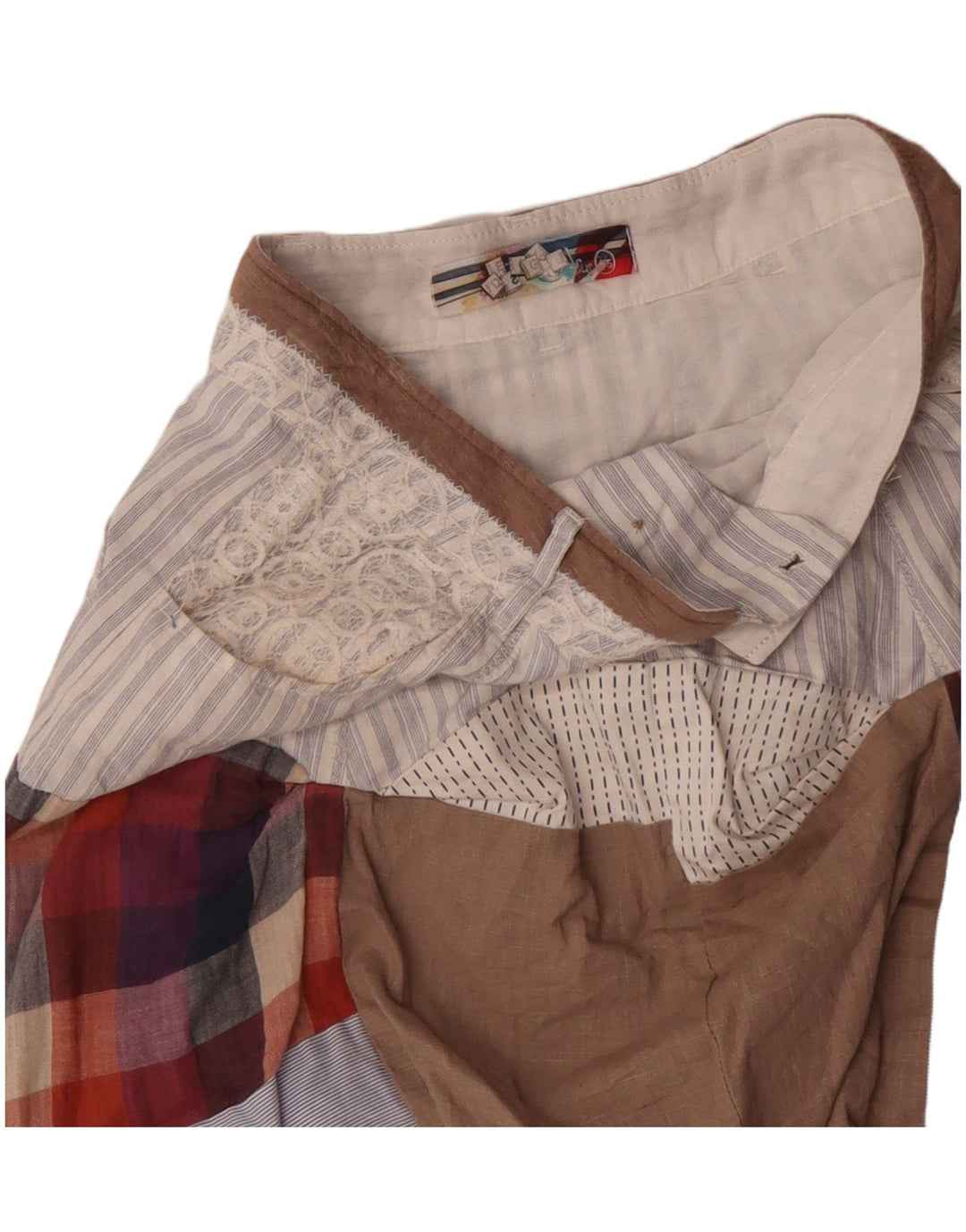 DESIGUAL Jupe Bubble Femme EU 36 Small W30 Patchwork Multicolore