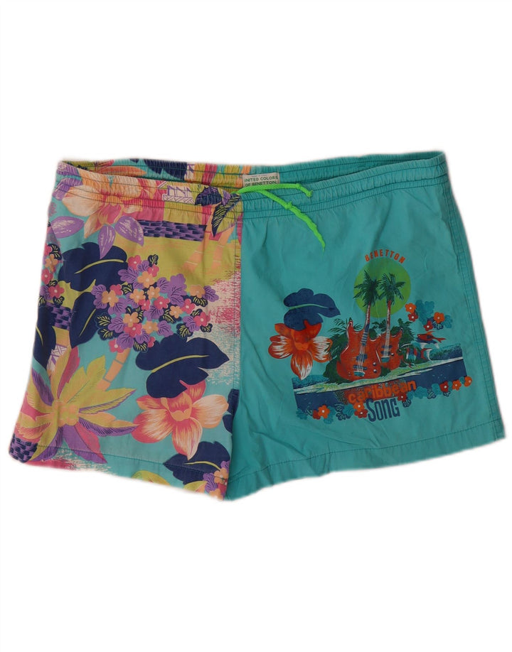 Benetton Short De Bain Homme Turquoise Moyen Floral
