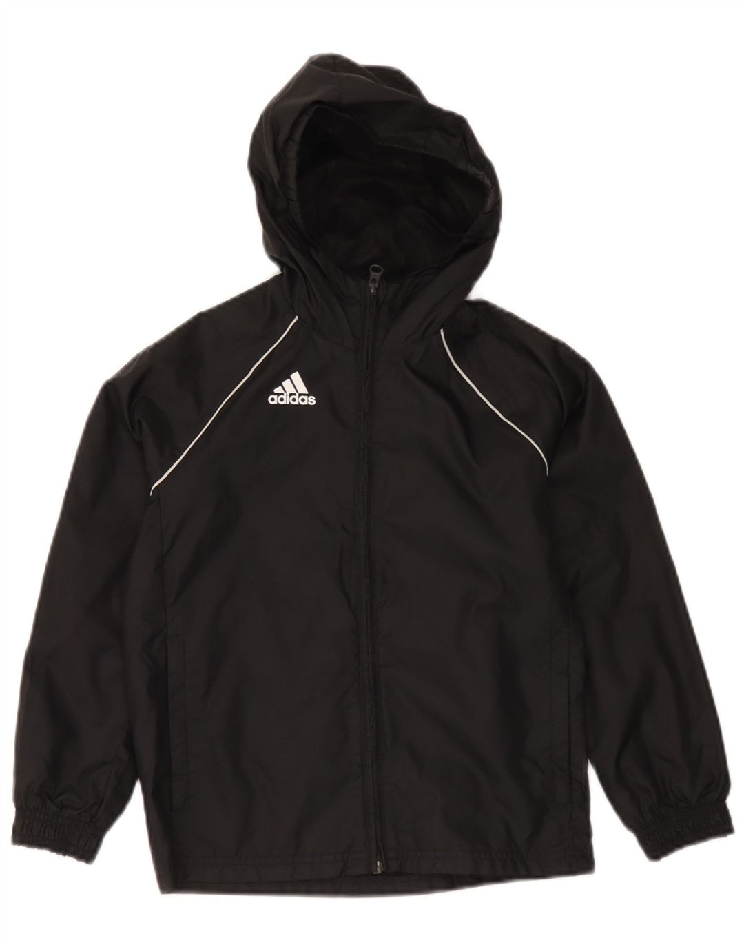 Veste de pluie à capuche Adidas Garçon 7-8 ans Noir Polyester