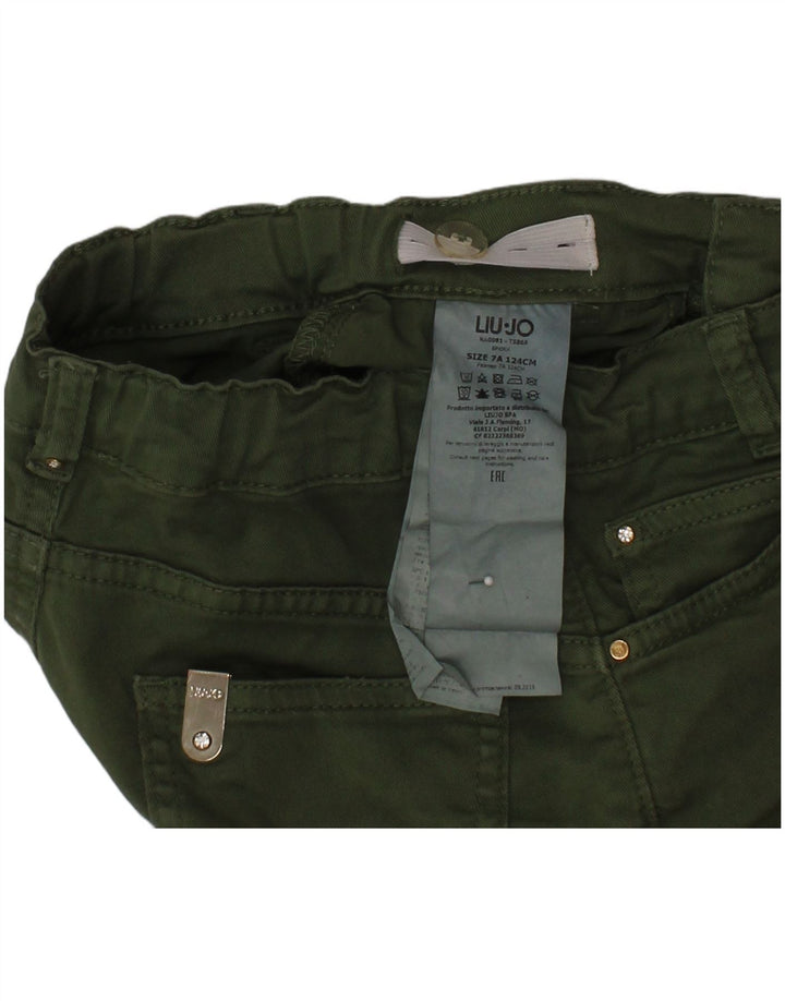 LIU JO Girls Denim Shorts 6-7 Years W24  Green Polyester