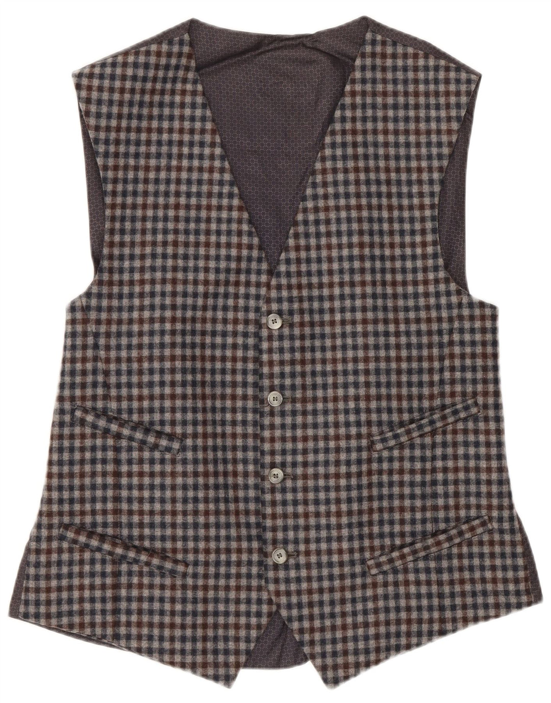 gilet homme vintage IT 48 Laine Vichy Gris Moyen