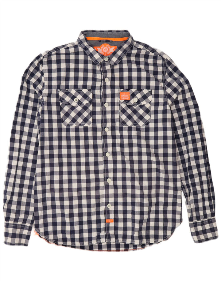 Superdry Chemise Homme 2XL Bleu Marine Vichy Coton
