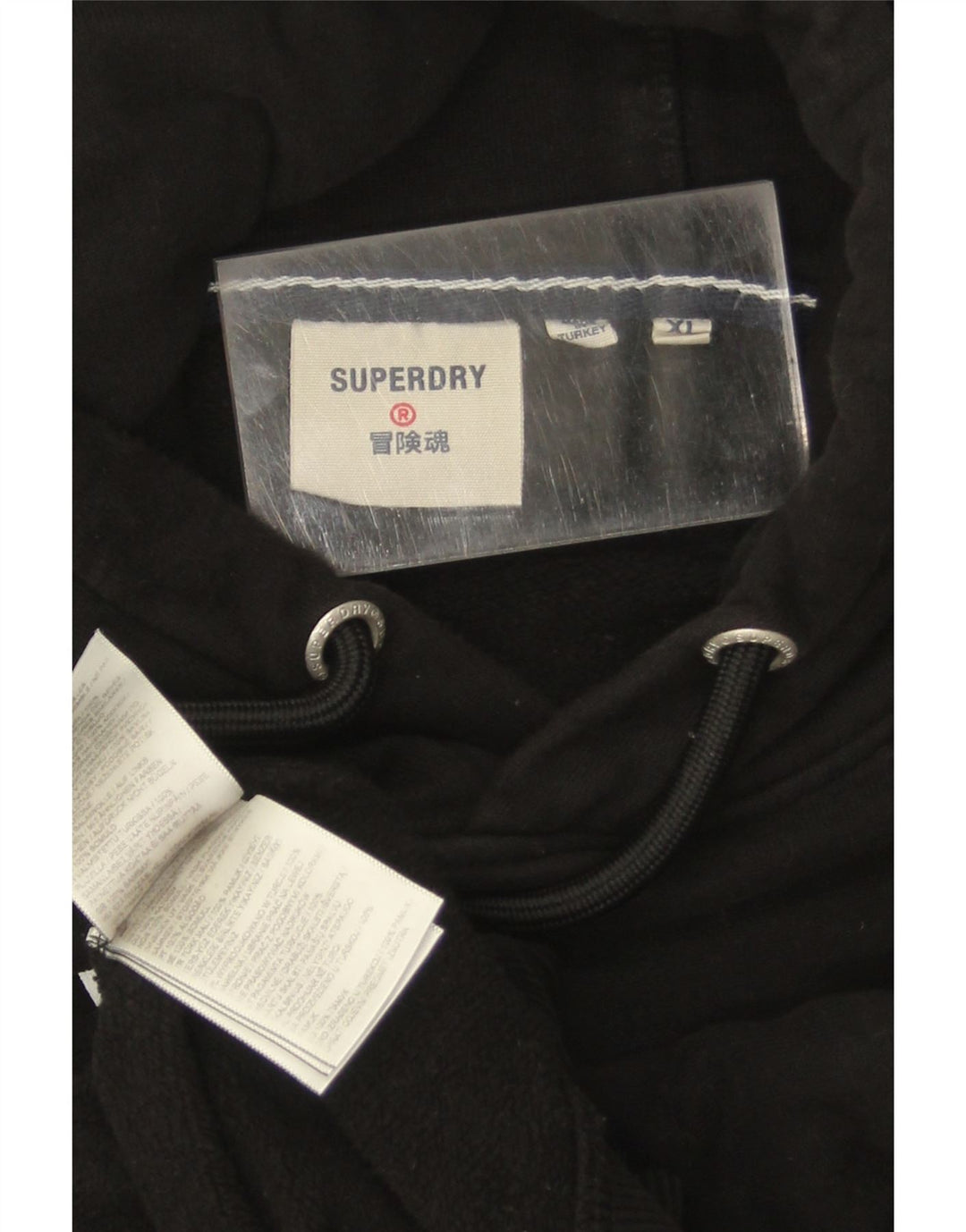 SUPERDRY Pull à capuche graphique pour homme XL Noir Coton
