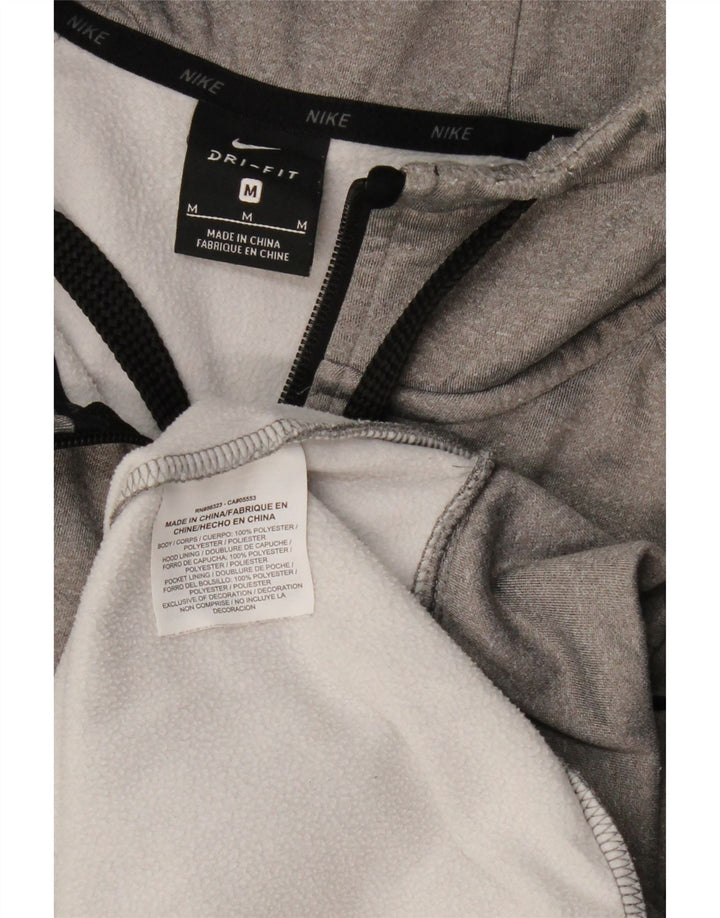 NIKE Pull à capuche zippé Dri Fit pour homme en polyester gris moyen