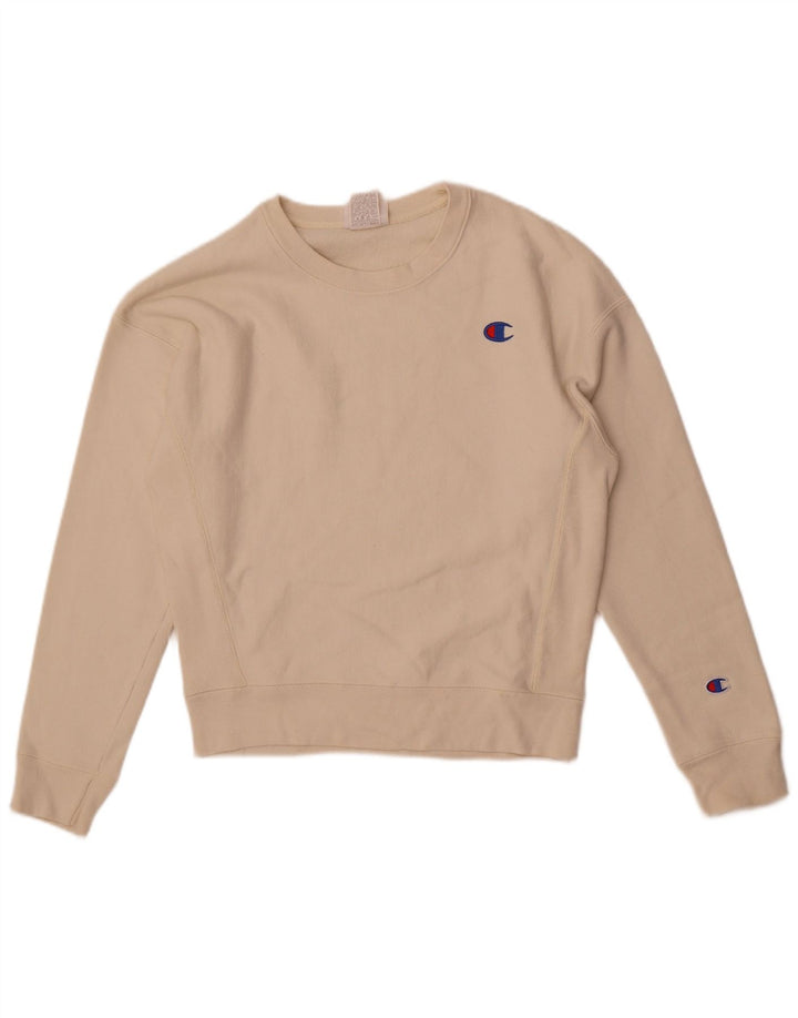 Champion Sweat-shirt surdimensionné Reverse Weave pour femme UK 10 Petit Blanc