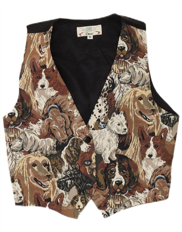 ORVIS Gilet Femme UK 14 Moyen Multicolore Imprimé Animal Coton