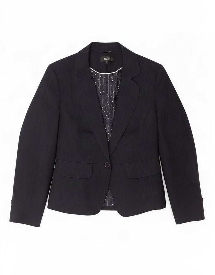 Marks & Spencer Veste blazer à 1 bouton pour femme UK 14 Bleu marine moyen