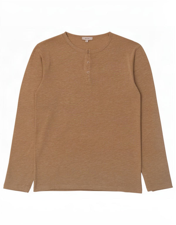 Reiss Top Manches Longues Beige Moyen Moucheté Homme