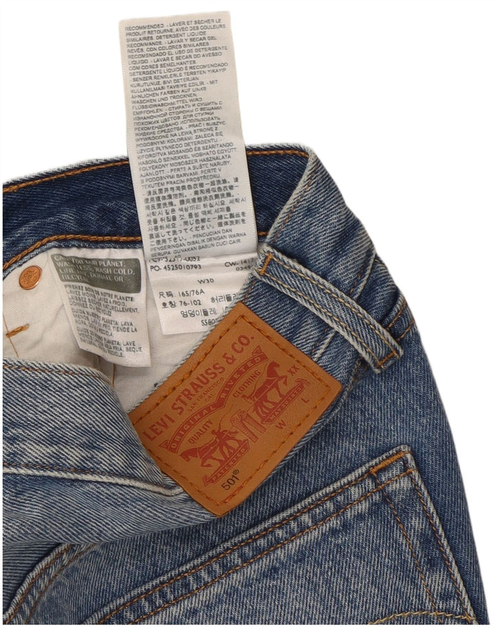 LEVI'S Short en Jean 501 Femme W30 Bleu Moyen Coton