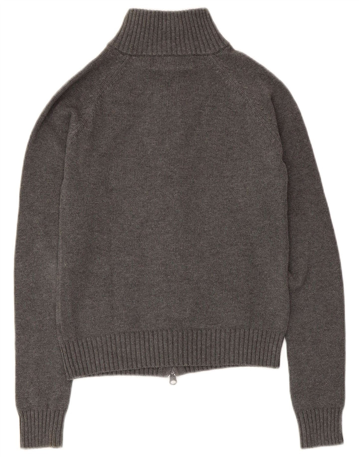 Zara Femme Cardigan Pull UK 8 Petit Gris Coton