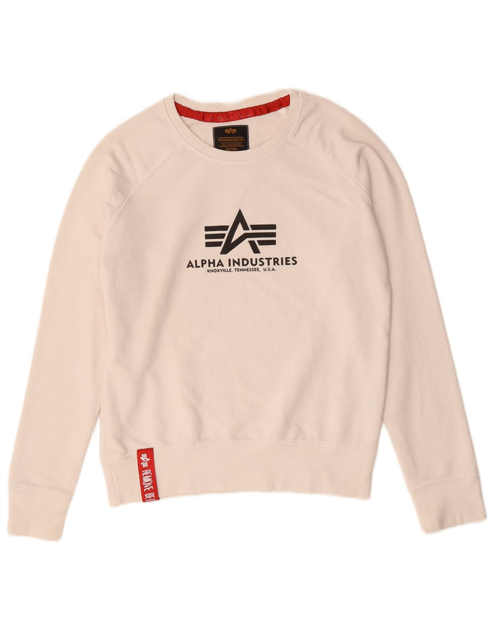 ALPHA INDUSTRIES Sweat-Shirt Graphique Homme XS Blanc